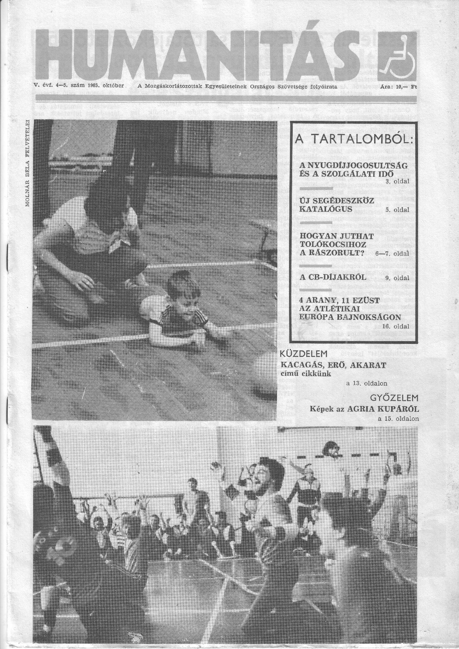 1985. 10. 04 05. Hirek a sporteletrol .Humanitas borító