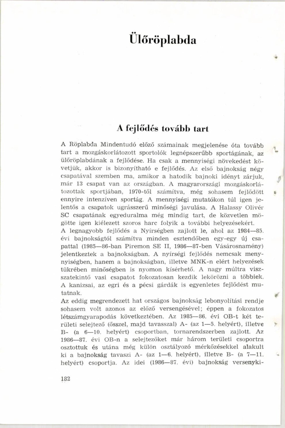 1988 A fejlodes tovabb tart. Roplabda Mindentudo1988 1673300852 pages184 199 borító