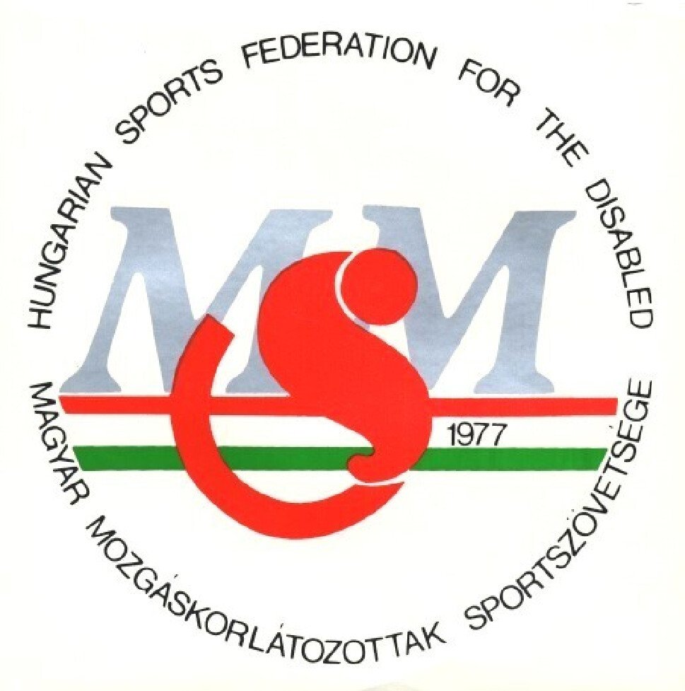 1989. Magyar Mozgaskorlatozottak Sportszovetseg logoja. Tervezte Berki Erzsebet borító