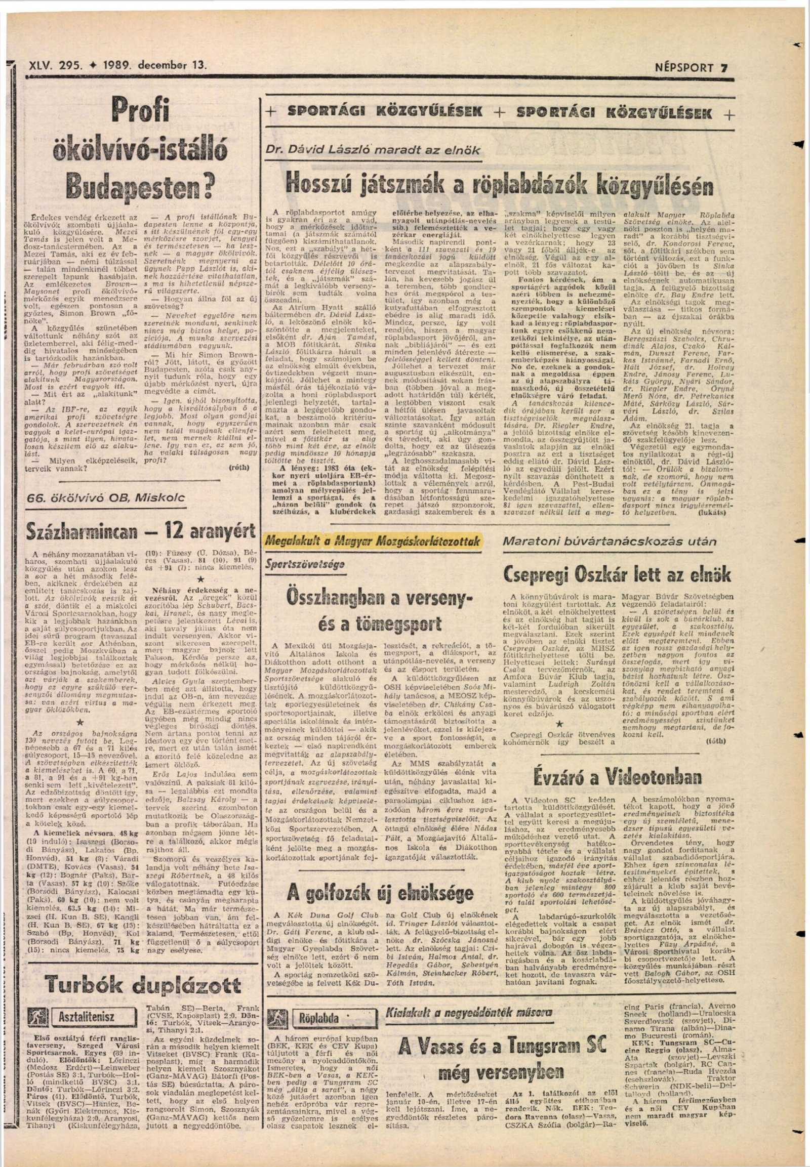 1989.12. 13 Osszhangban a verseny es a tomegsport Megalakult az MMS. NemzetiSport 7 borító