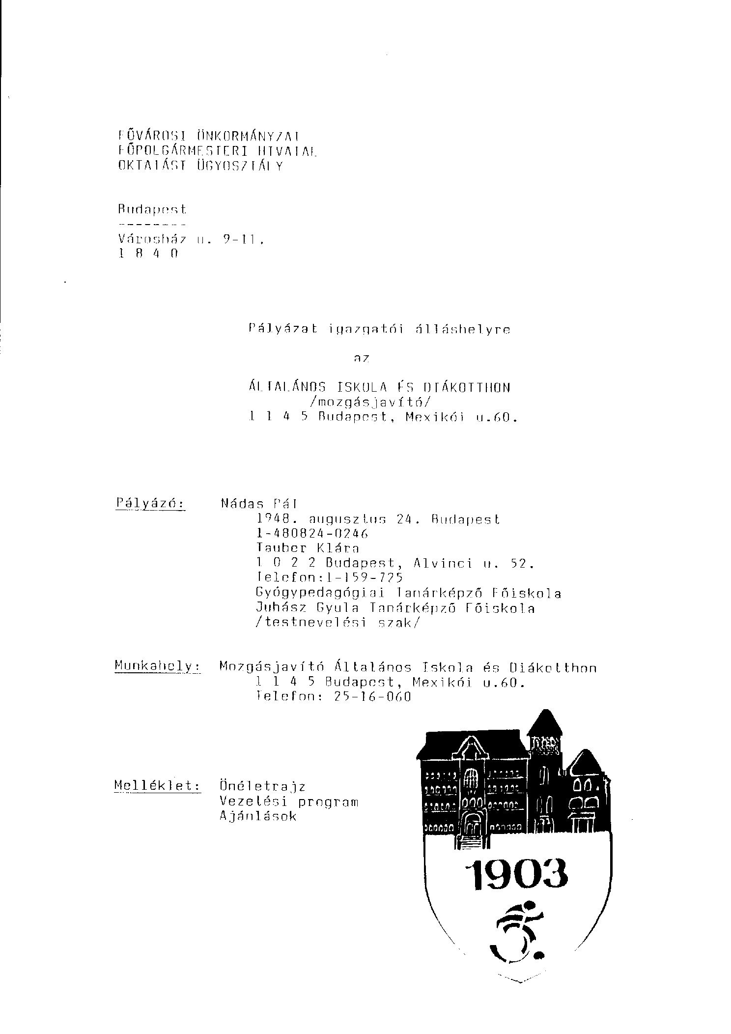 1992. 04. 27. Mozgasjavito Igazgatoi Palyazata 2 borító