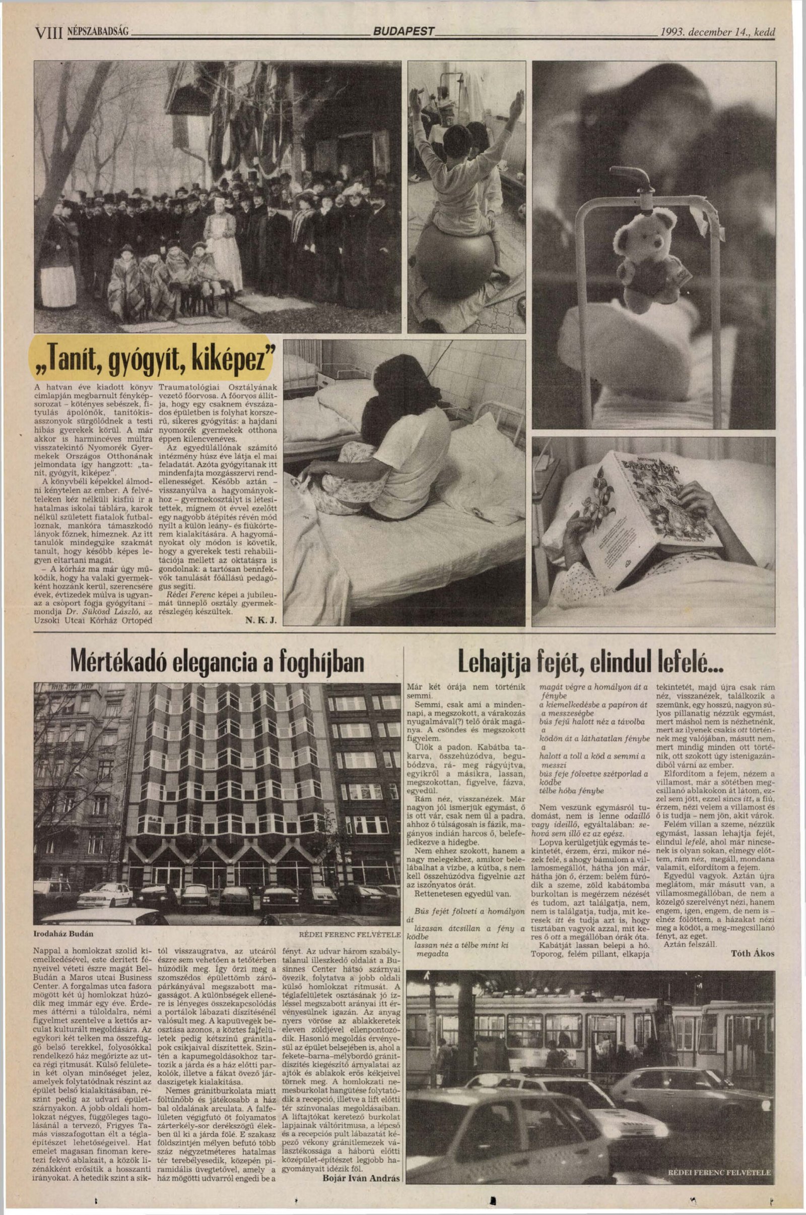 1993. 12. 14. Tanit Gyogyit Kikepez Nepszabadsag Budapest borító
