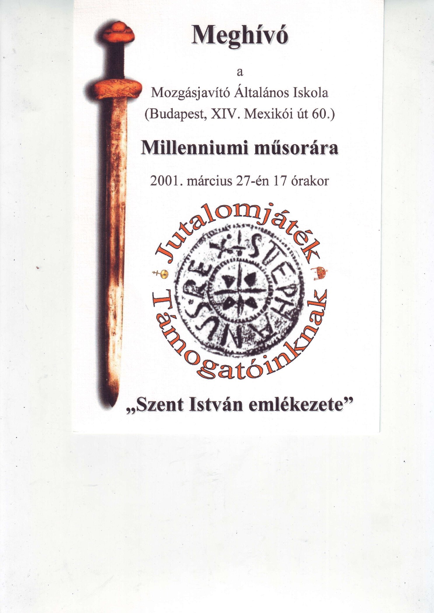 2001. Jutalomjatek tamogatoinknak. Mozgasjavito borító