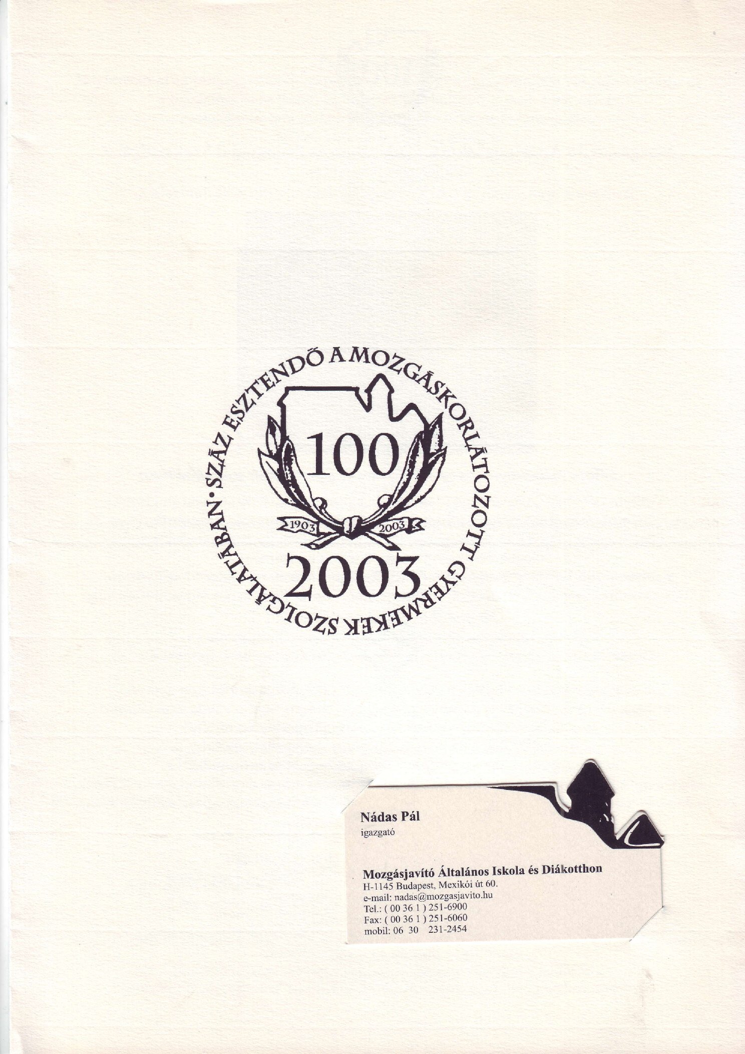 2003. Iskolai tajekoztato. Keszult a Miniszterelnok latogatasa alkalmabol borító