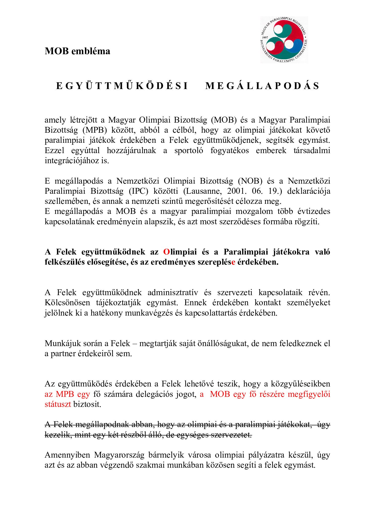 2003.09.18 Egyuttmukodesi megallapodas tervezet a MOB MPB kozott borító