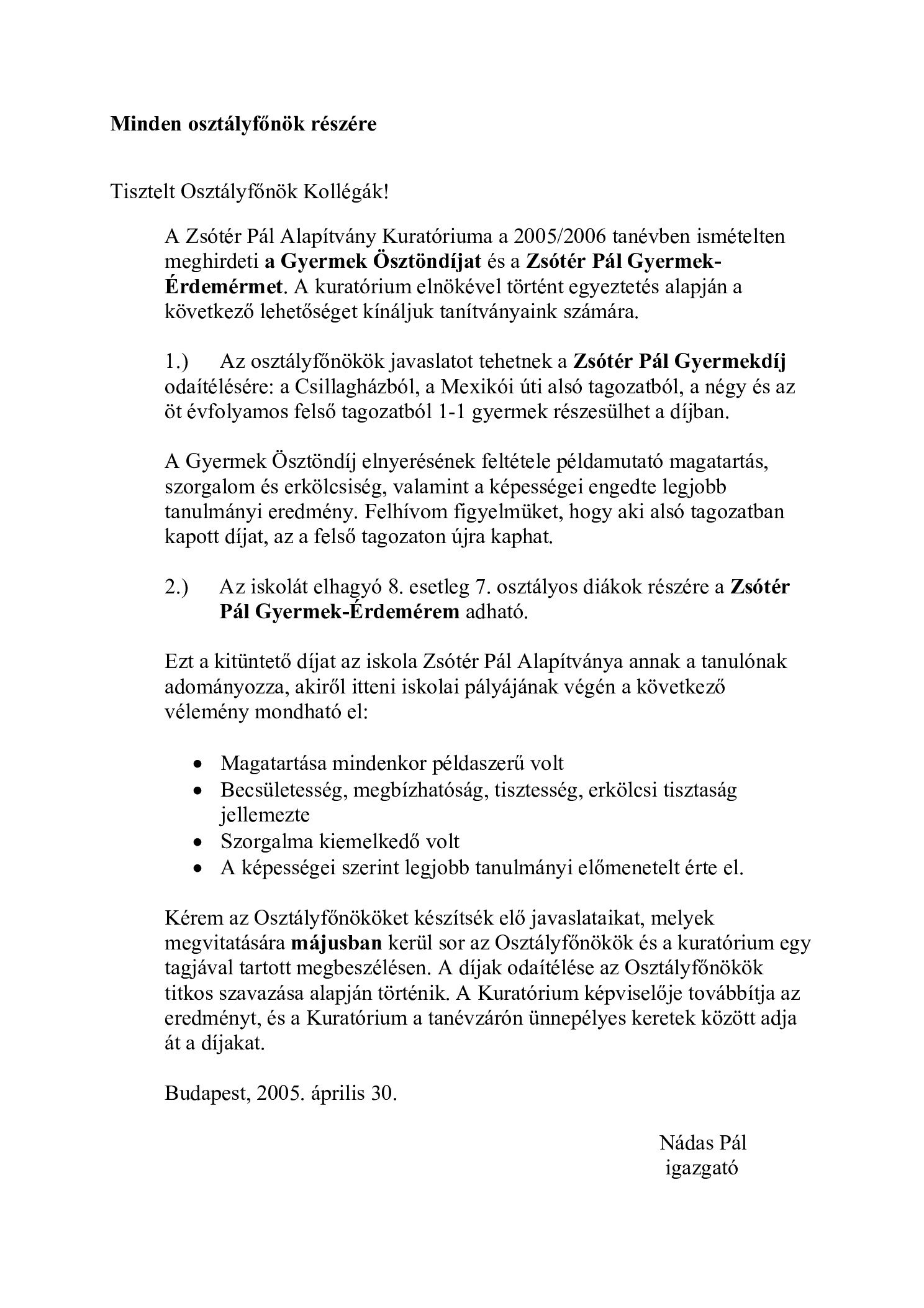 2005. 04. 30. Minden osztalyfonok szamara borító
