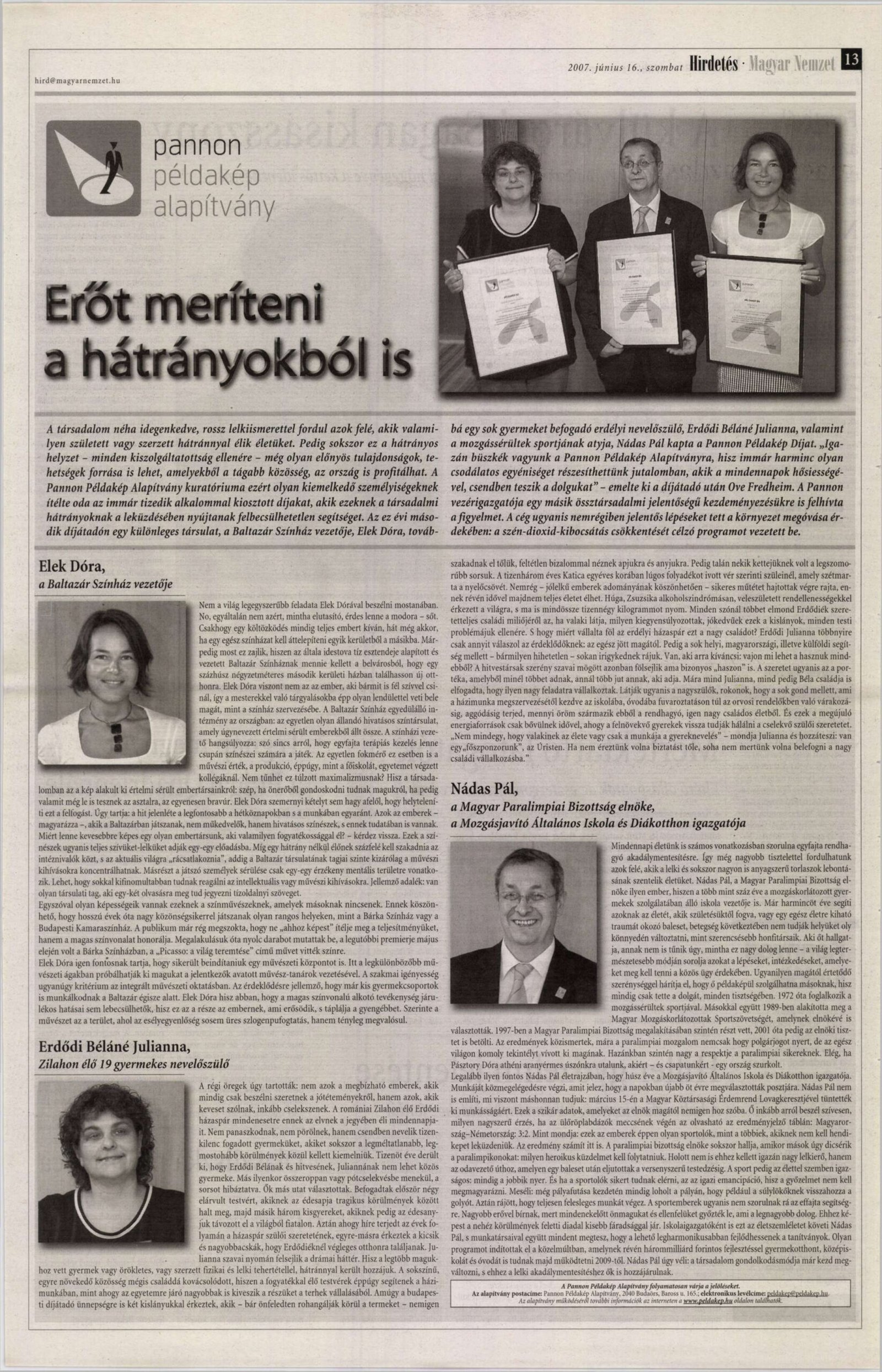 2007. 06. 16. Pannon peldakep MagyarNemzet borító
