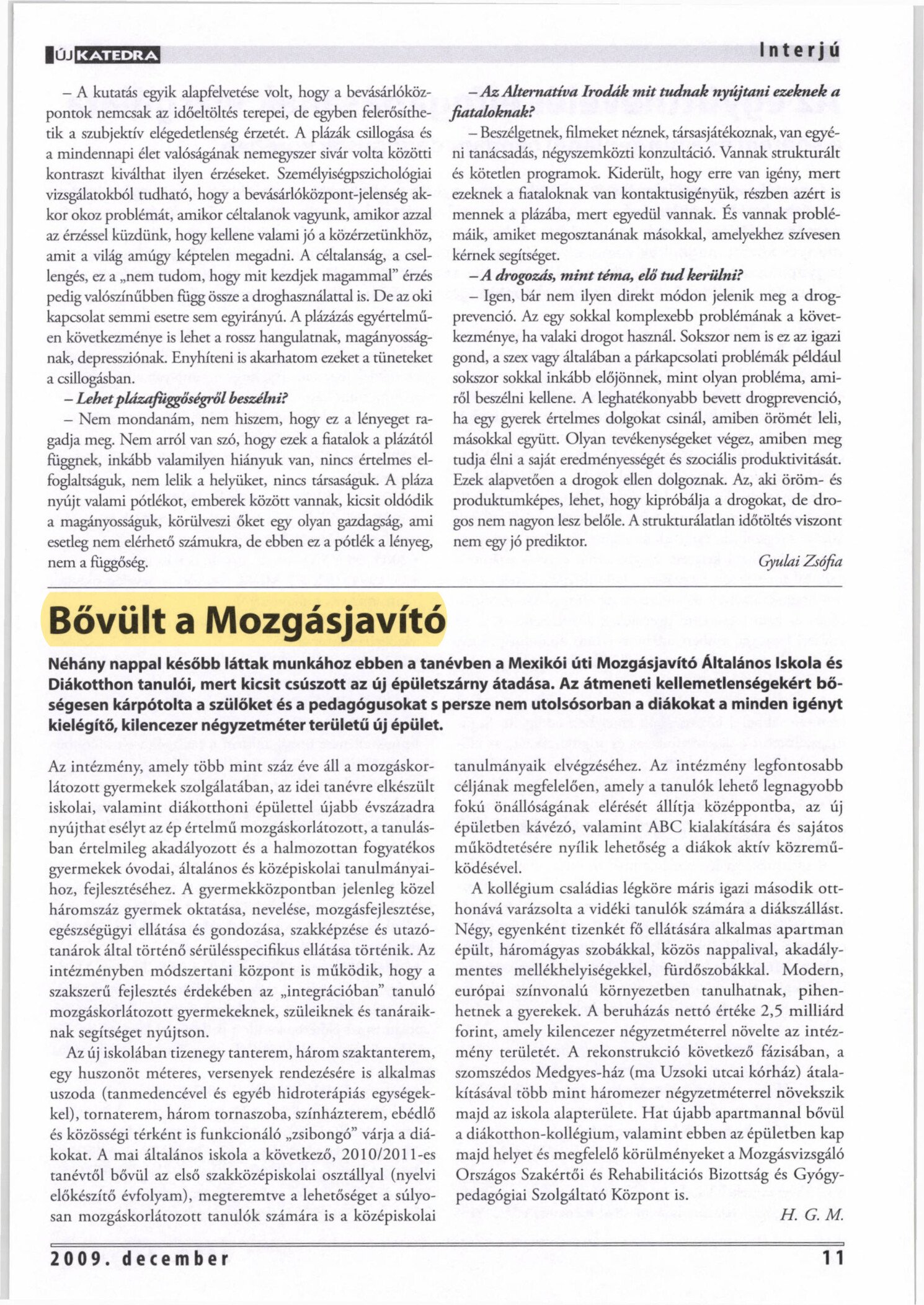 2009. 12. 11. Bovult a Mozgasjavito. UjKatedra H.G.M borító