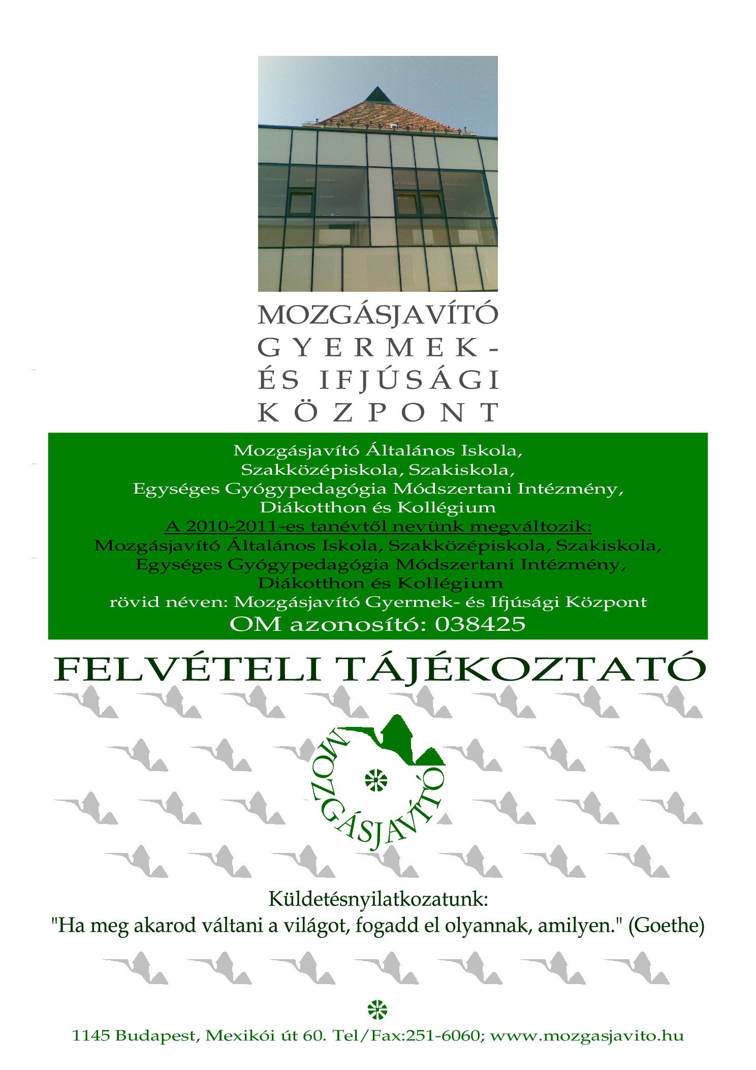 2009. Mozgasjavito kozepiskolai felveteli tajekoztatoja a 2010 2011. evi tanevrol borító