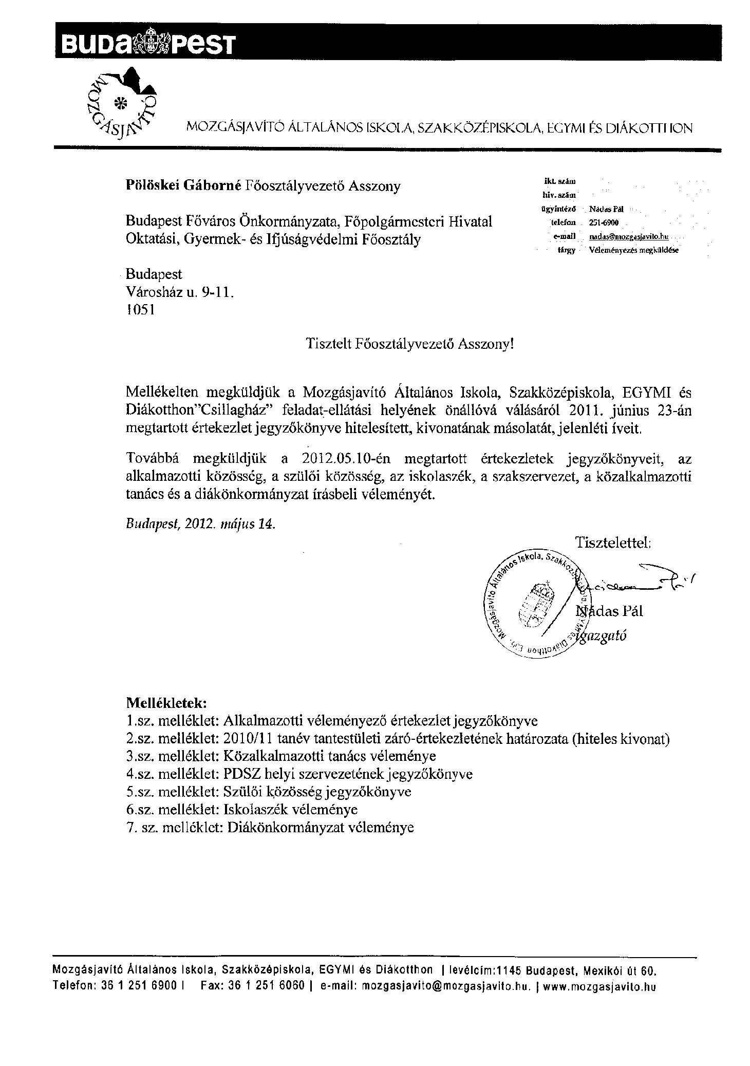 2012. 05. 14. Velemenyezes a Csillaghaz onallova valasahoz borító