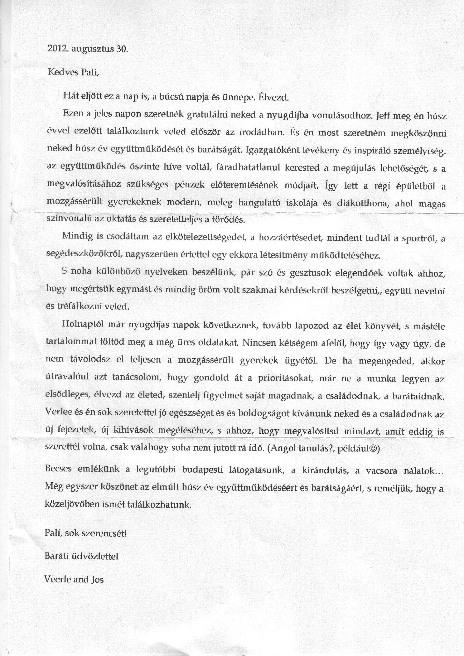 2012. Jos Jansens levele Hollandiabol borító