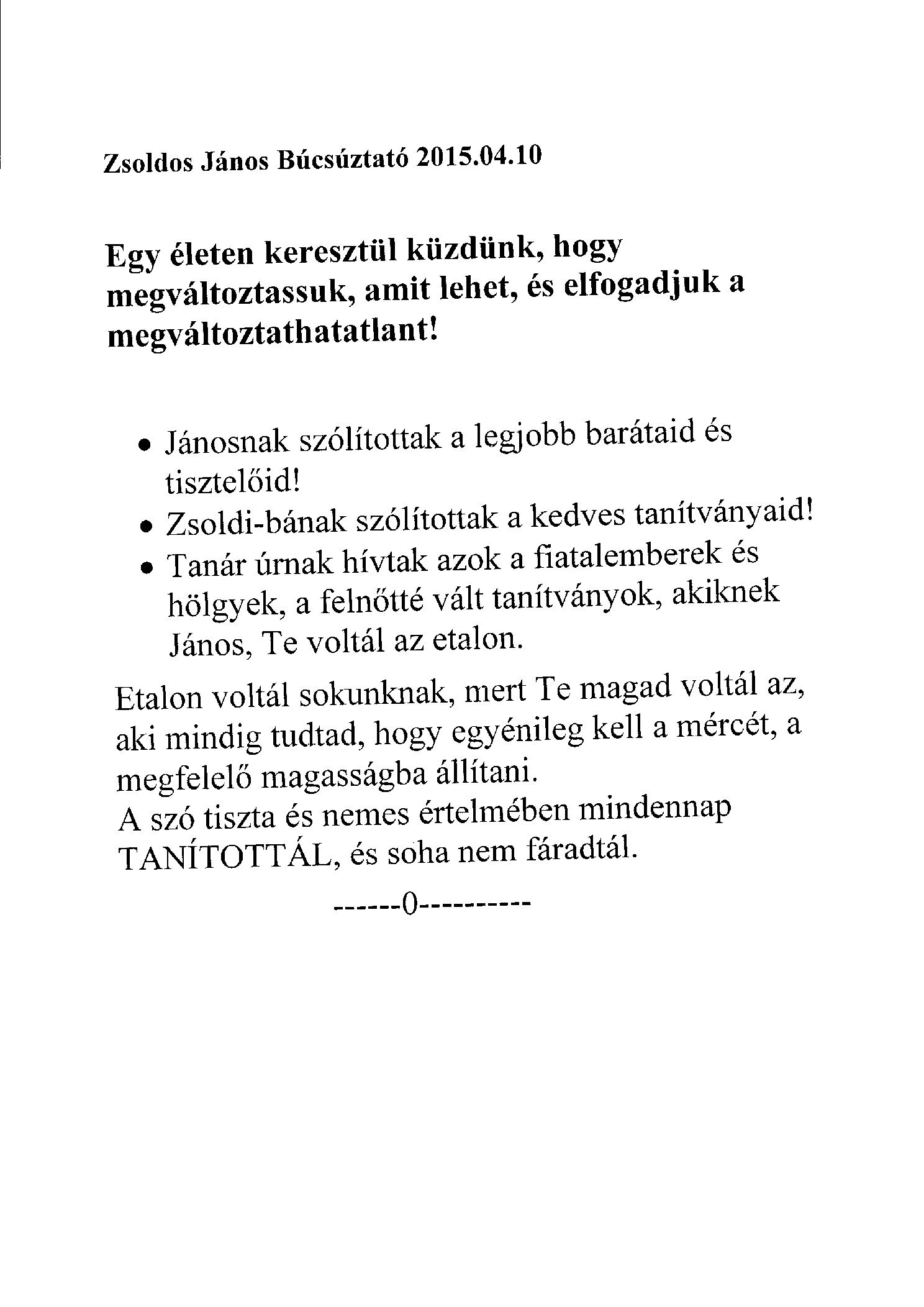 2015 04 10 Zsoldos Janos a TANARUR bucsuztatoja borító