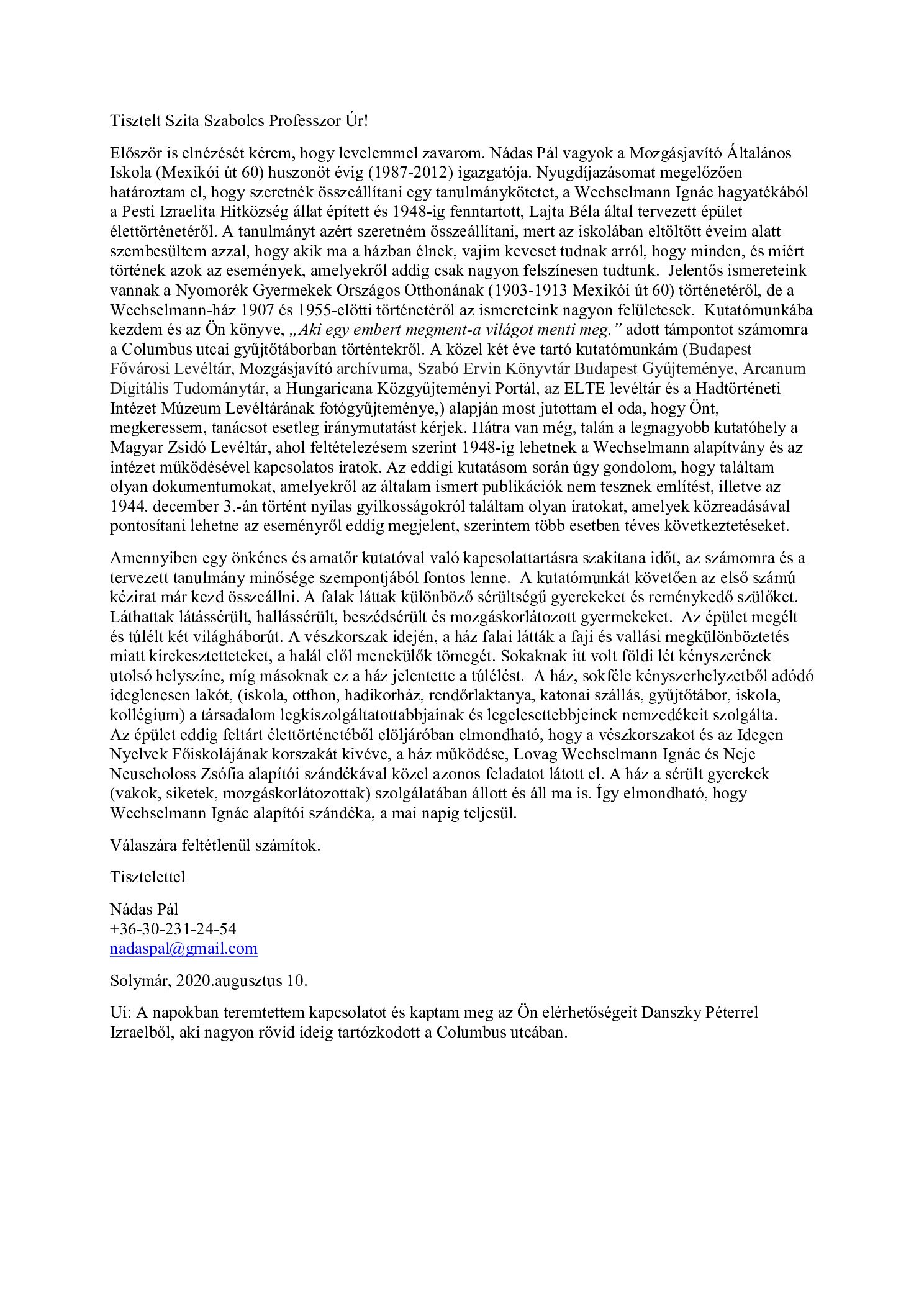 2020.08.10. Szita Szabolcs Professzor Ur reszere borító