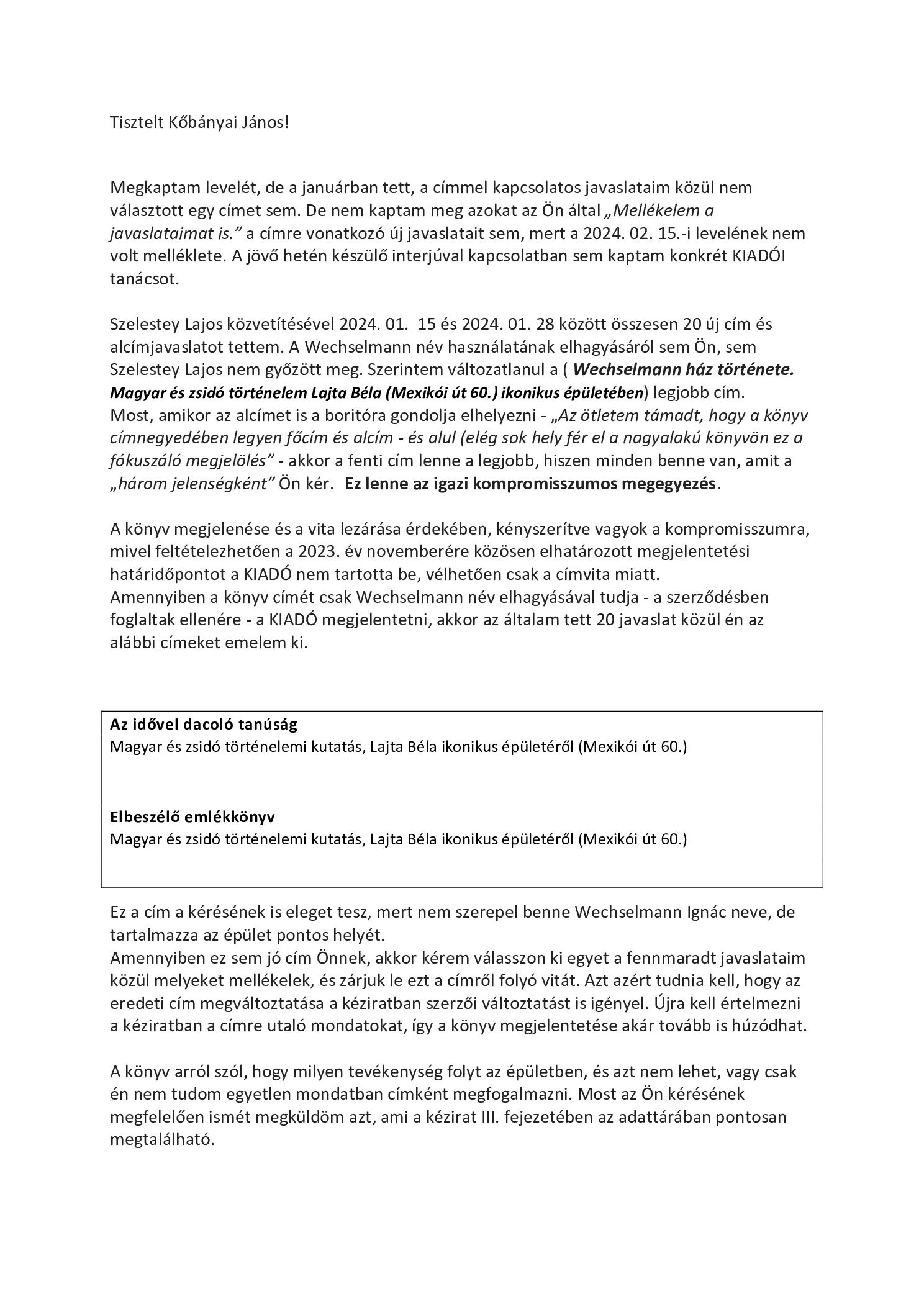2024. 02. 16. Tisztelt Kobanyai Janos borító